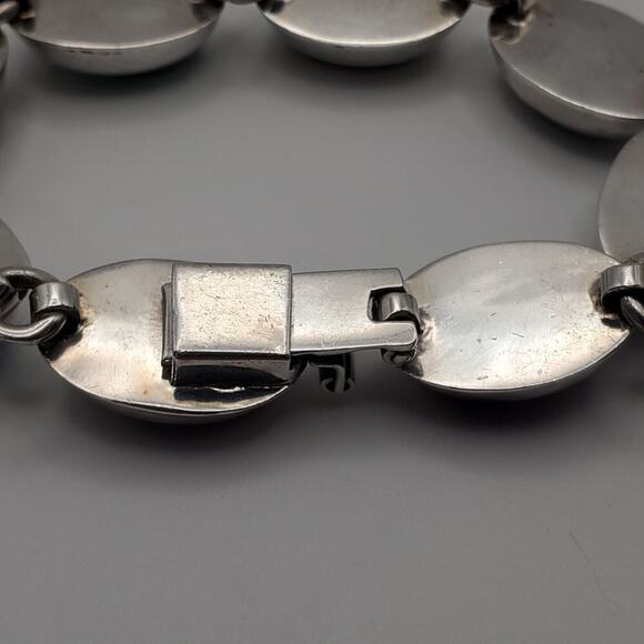 Vintage Taxco Mexico 925 Sterling Silver Multi Gemstone Bracelet 7 Inch 8 Gems - Picture 8 of 11